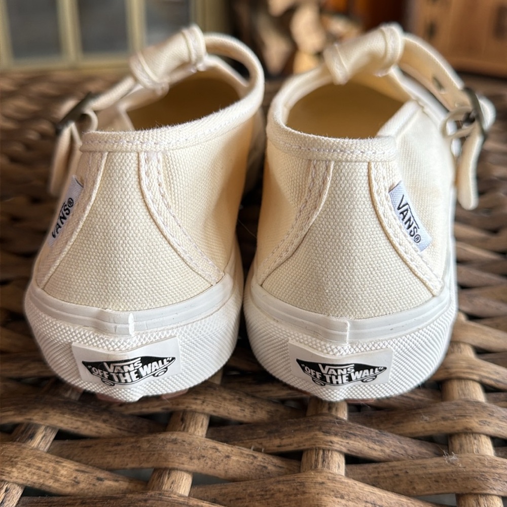 Vans White Canvas Mary Jane Sneakers - Picture 2 of 6